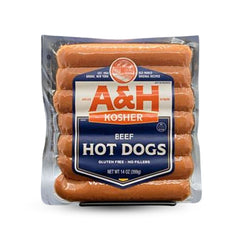 A&H All Beef Kosher Hot Dogs 12/14oz. from My Kosher Meat - Certified Kosher, Perfect for Family Meals